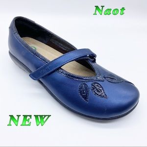 NEW-Naot Blue Mary Jane Embossed Shoes 37